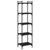 Bookshelf 5 Shelves Black 40 X 30 X 154 Cm Engineered Wood