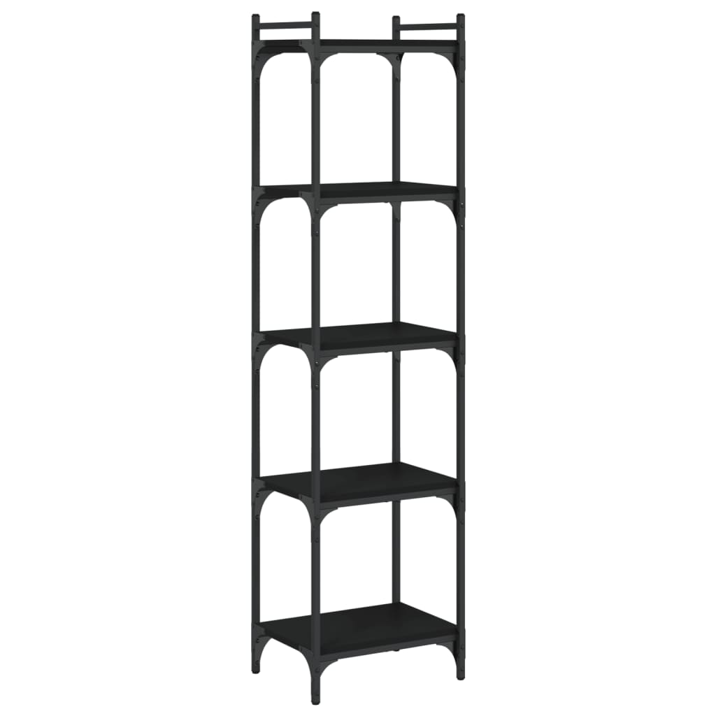 Bookshelf 5 Shelves Black 40 X 30 X 154 Cm Engineered Wood
