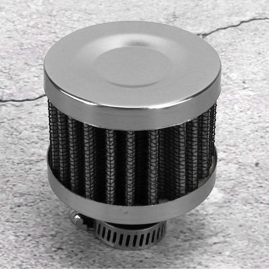 13mm 0.5in Mini Air Intake Filter Vent Crankcase Breather Universal Car Accessory argent