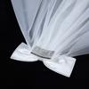 Single Layer Long Satin Bow Veil Shawl Bridal Headdress Beautiful Bride's White Headgear  Wedding