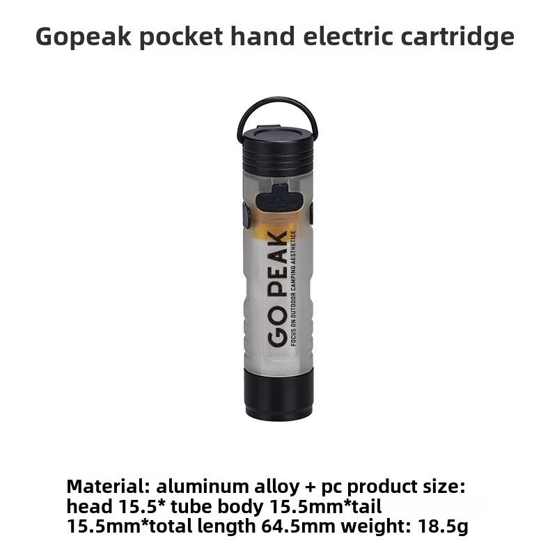 Gopeak Mini Pocket LED Flashlight USB Rechargeable Torch Keychain Clip Cap Light Long Endurance Emergency Hiking Camping Outdoor