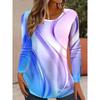 Fashionable Loose Casual Versatile Top Colorful Long Sleeved Round Neck Women's T-shirts