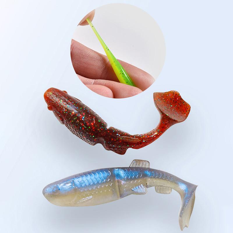 T-Tail Duckfoot Micro Stuff Root Fishing Bionic Soft Bait 1G 40Mm/1.8G 50Mm Lure Road Runner Soft Worm Mandarin Fish