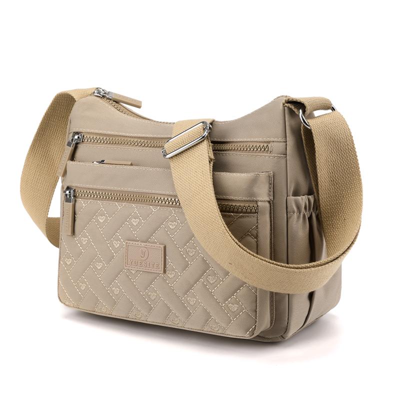 Shoulder Crossbody Bag Waterproof Solid Color Black Pink Casual Messenger Bag