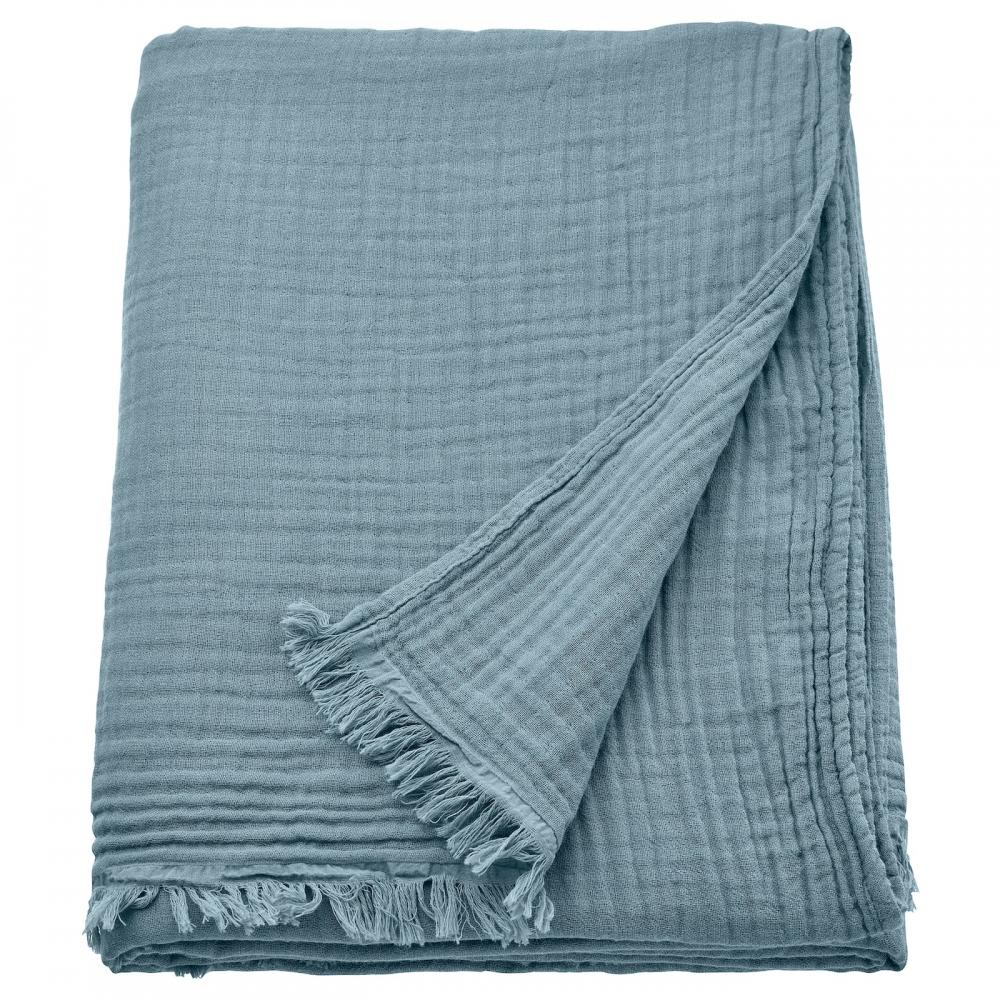 

Плед ИКЕА ВАЛЛКРАССИНГ серо-синий 150х200 см