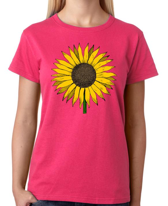 Sunflower Top Ladies Flower T-Shirt 3XL
