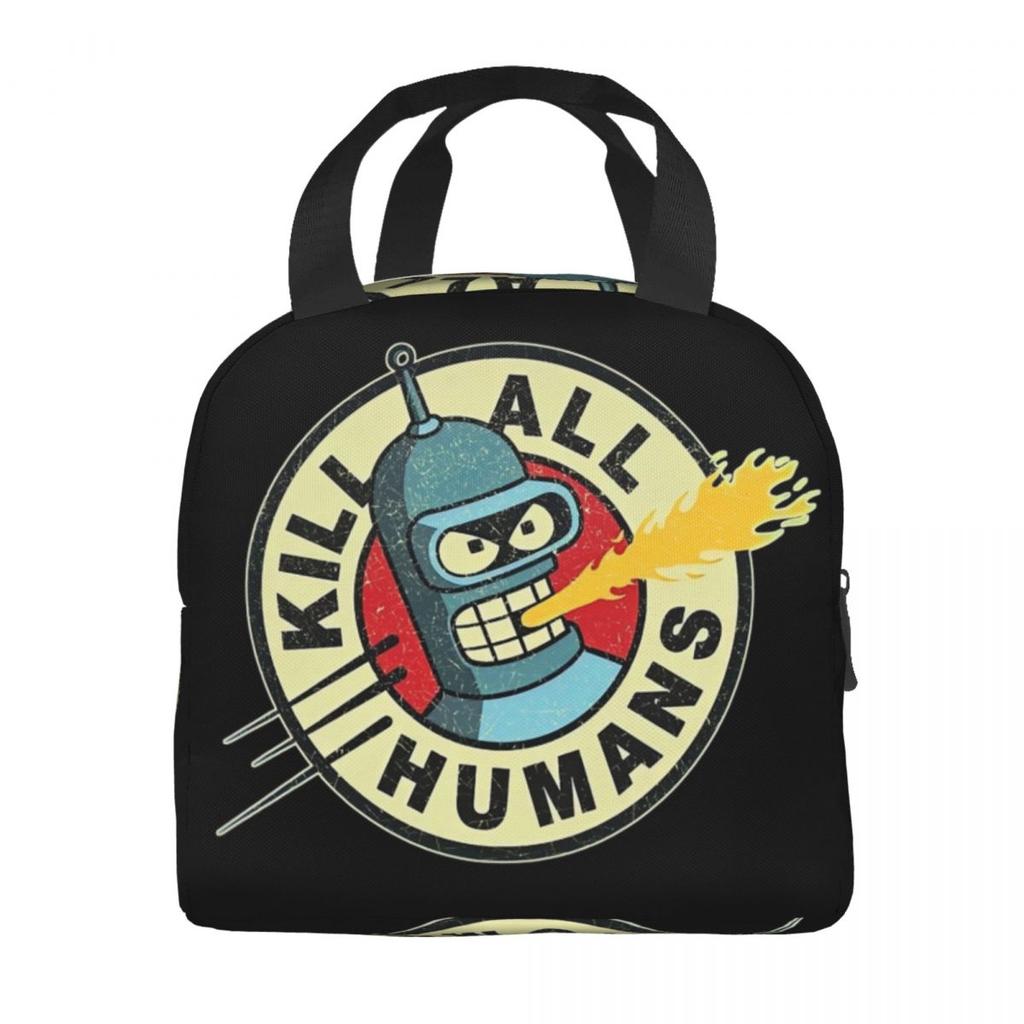 Futuramas Cartoon Comic Product Insulated Lunch Bag For School Food Storage Bag Leakproof Cooler Thermal Lunch Boxes
