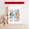 Bluey Customize Your Name Diamond Painting Round Diamond Diy Frameless Holiday Artwork Suitable For Home Office Wall Decoration