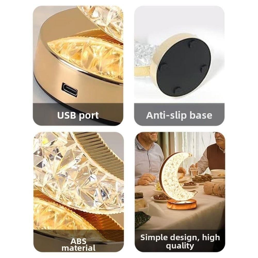 USB Rechargeable Crystal Night Light Dimmable Desk Light New Beside Lamp