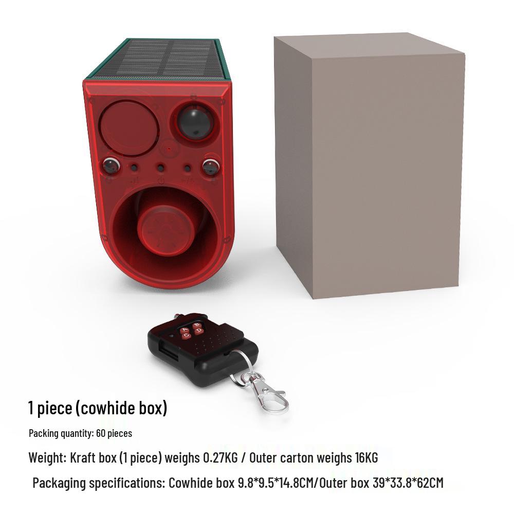 Solar-Powered Ultrasonic Animal Repellent with Infrared and Sound Alarm