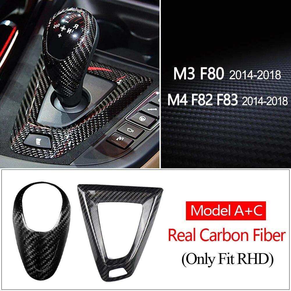 Carbon Fiber For BMW M2 F87 M3 F80 M4 F82 F83 M5 F10 X5M F85 X6M F86 Gear Shift Knob Cover Gearshift Shifter Sticker