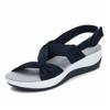New Autumn and Summer Slope Heel Velcro Fish Mouth Muffin Cross Women's Sandals Large Size Women's Shoes