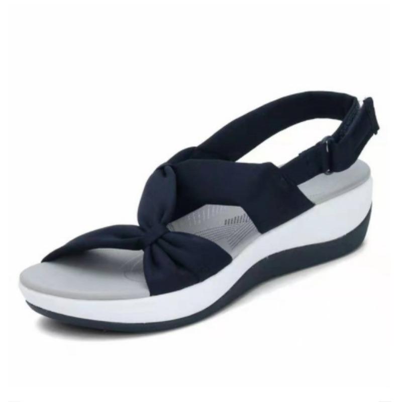 New Autumn and Summer Slope Heel Velcro Fish Mouth Muffin Cross Women's Sandals Large Size Women's Shoes