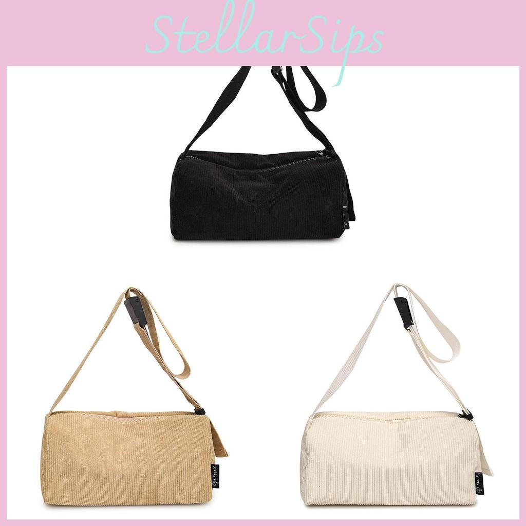 Corduroy Small Shoulder Bag With Zipper Closure For Daily Urban Style Accessory