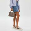 Coach ANDREA CARRYALL 22 Logo Logo Zipper Closure Fine Calfskin Shoulder Crossbody Handbag Small Women's Tan