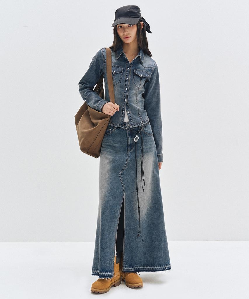 Deketeuumeon Maxi Skirt Dcsk006Blue