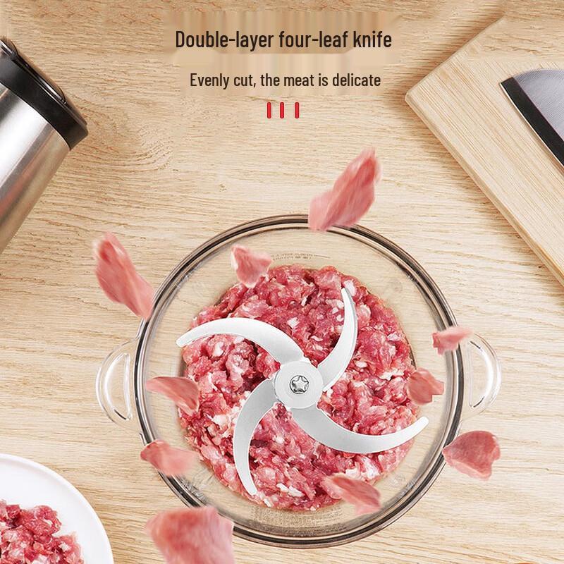 ZISIZ Household Meat Grinder Double-Layer 4-Leaf S-Blades (2-Pack)
