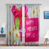 Happy Mother's Day Gift Box Floral Tulle Curtains for Living Room Bedroom Kitchen Chiffon Home Decoration Sheer Voile Curtain