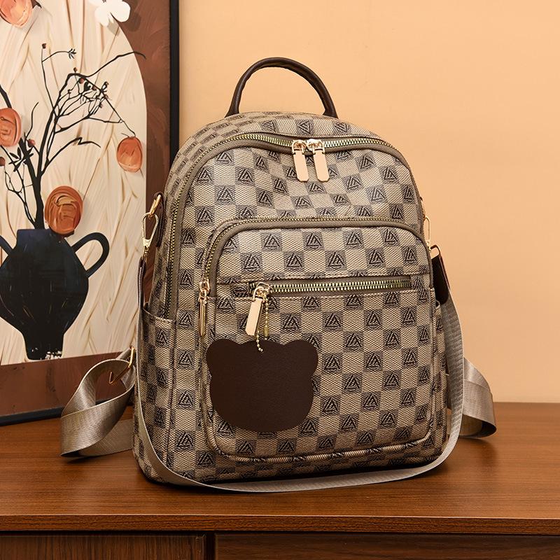 Damenmode Rucksack mit großem Fassungsvermögen und Print für den lässigen Pendelverkehr und die Nutzung im mittleren Alter