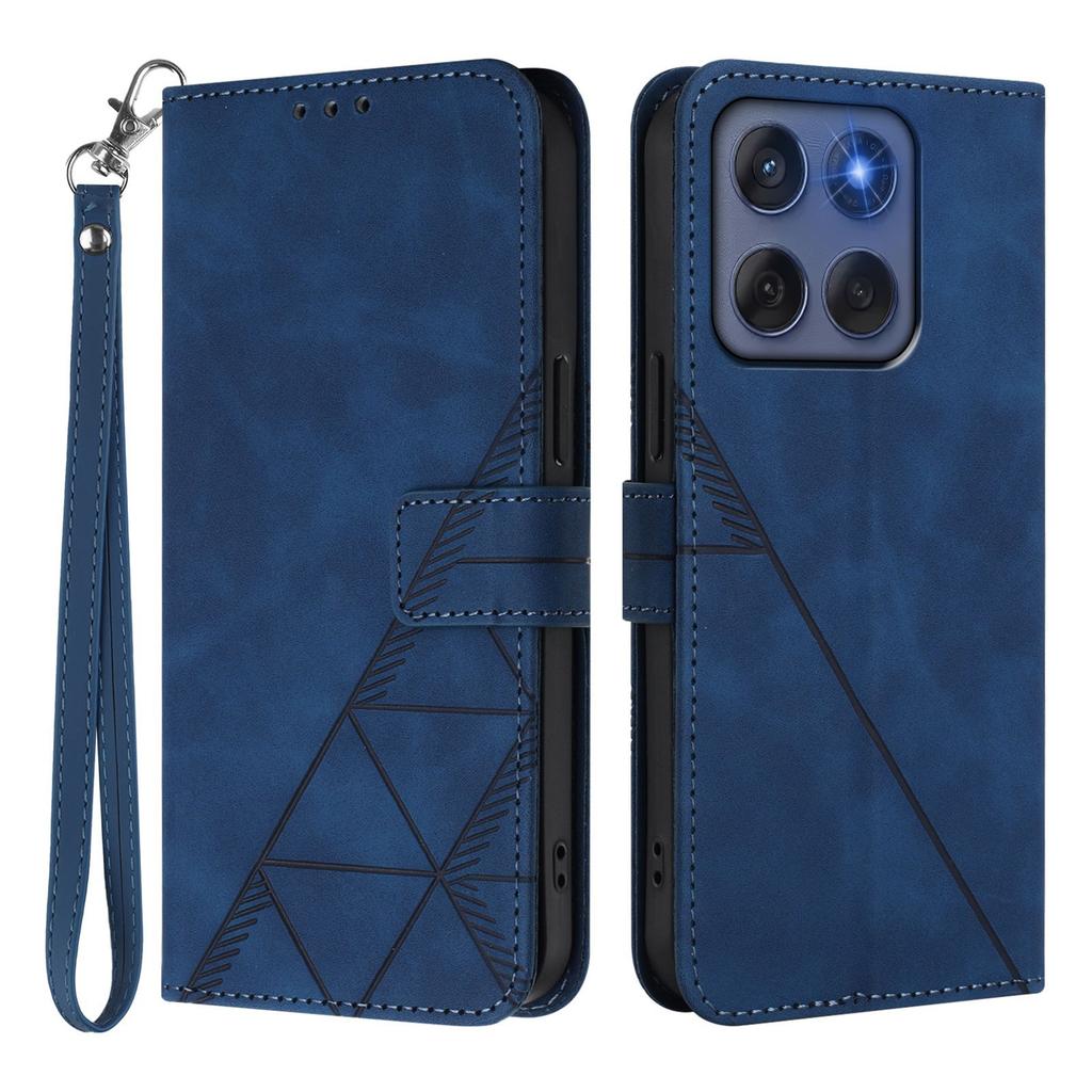 For Motorola Edge (2025) 5G/Motorola Edge 60 Fusion 5G Leather Case with Hand Strap Wallet Stand Phone Cover
