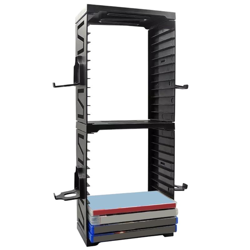 Torre di Archiviazione Giochi 24 Scomparti Porta Dischi Rack Espositore Universale Stand per CD Scatola Organizza 24 Dischi di Gioco