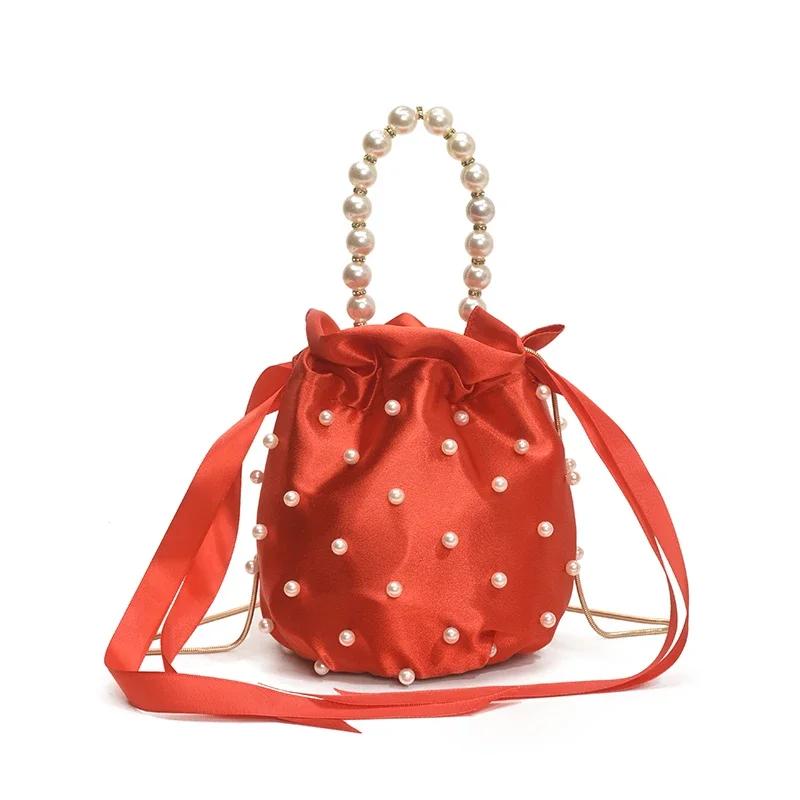 Fashion Beading Design Sweet Shoulder Bags Hot Sale Exquisite Versatile Crossbody Bags Elegant String Light Luxury Ladies Bag
