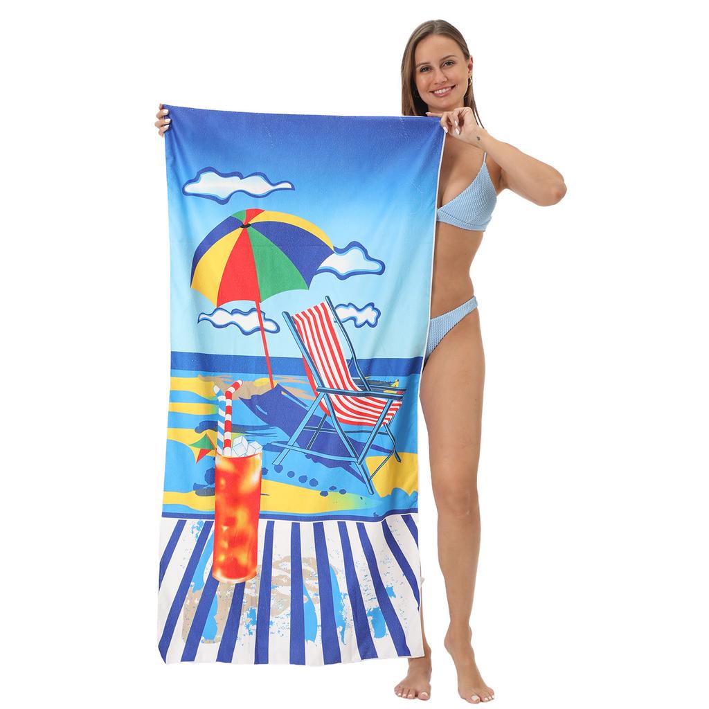 European and American Yuan Microfiber Beach Towel Custom Digital Printing Enlarged Towel Bath Towel 70 * 140CM Microfiber