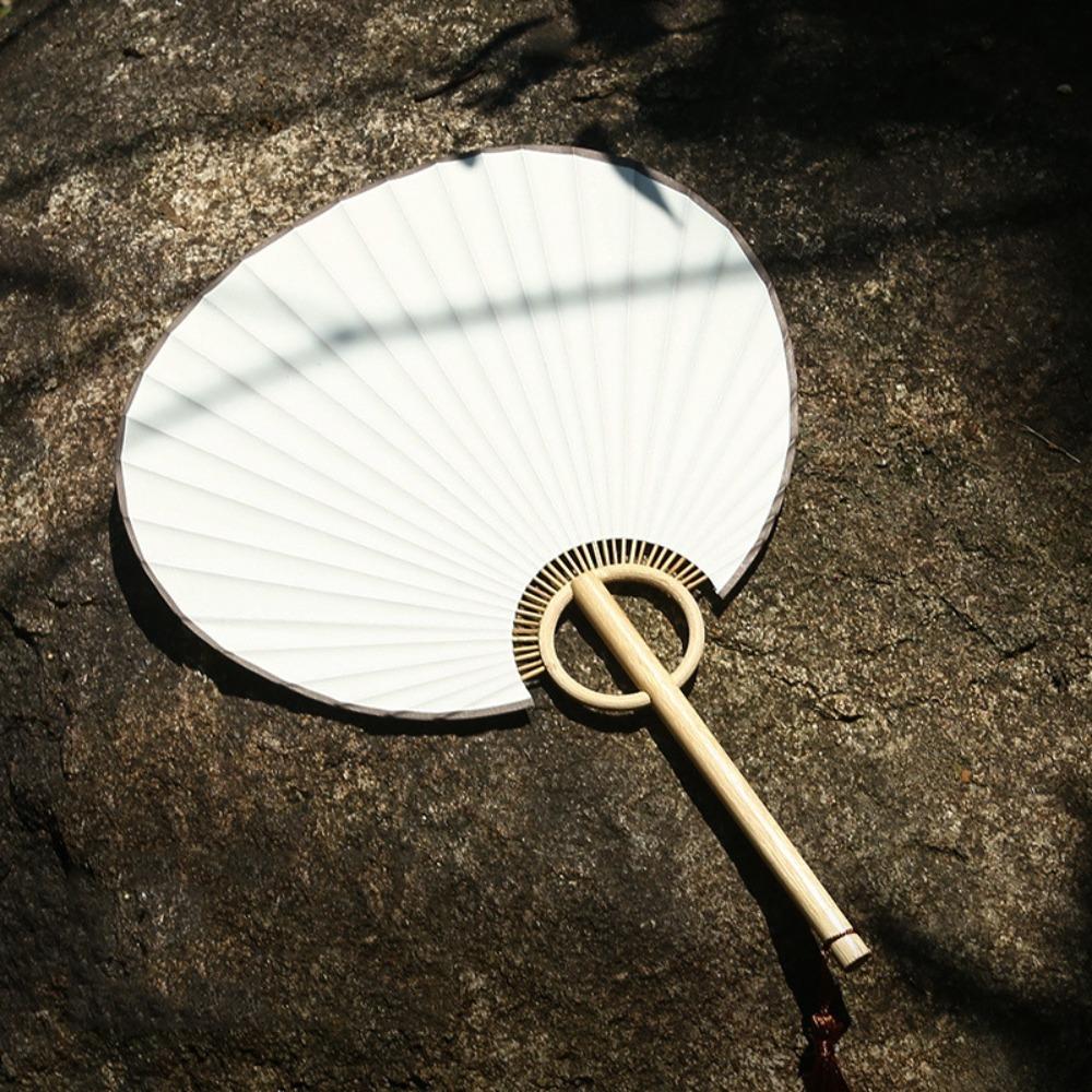 Bamboo Handle DIY Fan Blank DIY Hand Painted Fan Painting Versatile Round Fan
