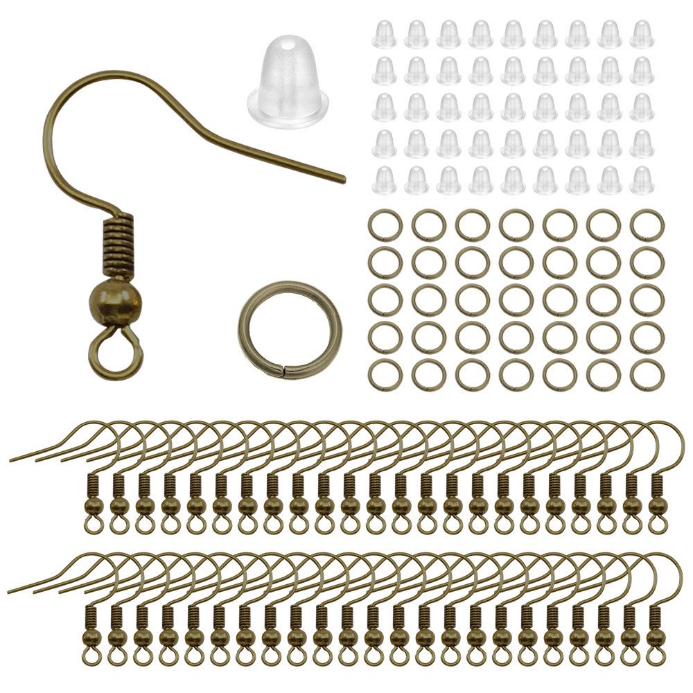 DIY Jewelry Kit: 100-Pc Earring Hooks, Single Loop, Large Hooks, 4mm Earplugs