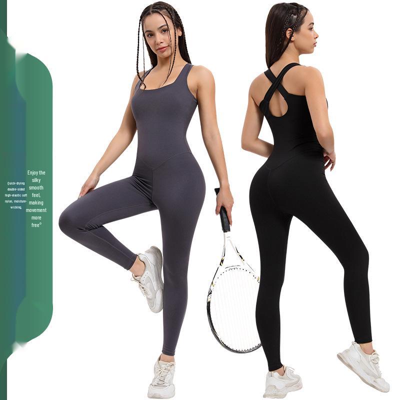 

High-Elastic Quick-Dry Sun Protection Sleeveless Yoga Bodysuit S