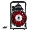 Drain Cleaner Machine 23m x 13mm, Sewer Snake Auger Manual Feed with 4 Cutters & Air-activated Foot Switch for 50mm to 150mm Pipes
