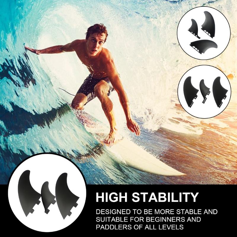 3Pcs Surfs Fin Set High Performances PVC Surfboards Fin Surfboards Thruster Fin Water Sports Accessories