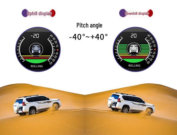 Universal Off-Road Inclinometer HUD with Voltmeter