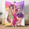 K POP Anime Girls Group Four Seasons Soft Warm Blanket All Season Thick Knit Polyester Bedspread for Bed, Camping, Travel