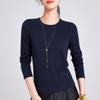 Tencel Linen Retro Long-sleeved Slim-fitting Straight-shoulder Women's Crew Neck Sports Top