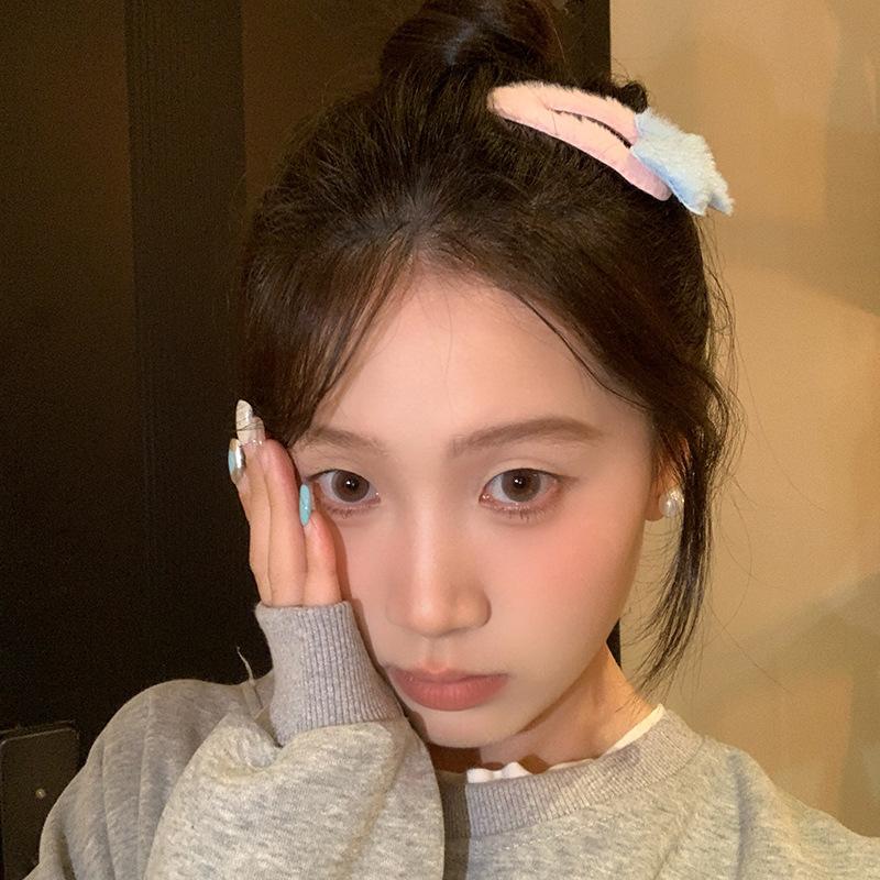 Autumn and winter plush star hairpin girl bb clip sweet five-pointed star bangs clip colored edge clip hair accessories
