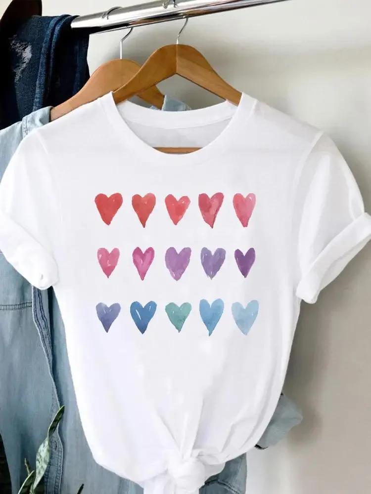 Tee Damen T-Shirt Sommer Kurzarm Print Kleidung Grafik T-Shirt Feder Malerei Vogel Kleidung Mode Damen Top