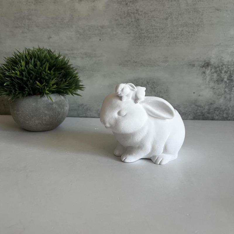 Rabbit Pot Plant Silicone Mold Rabbit Plaster Cement Flower Pot Molds Easter Decoration Moulds