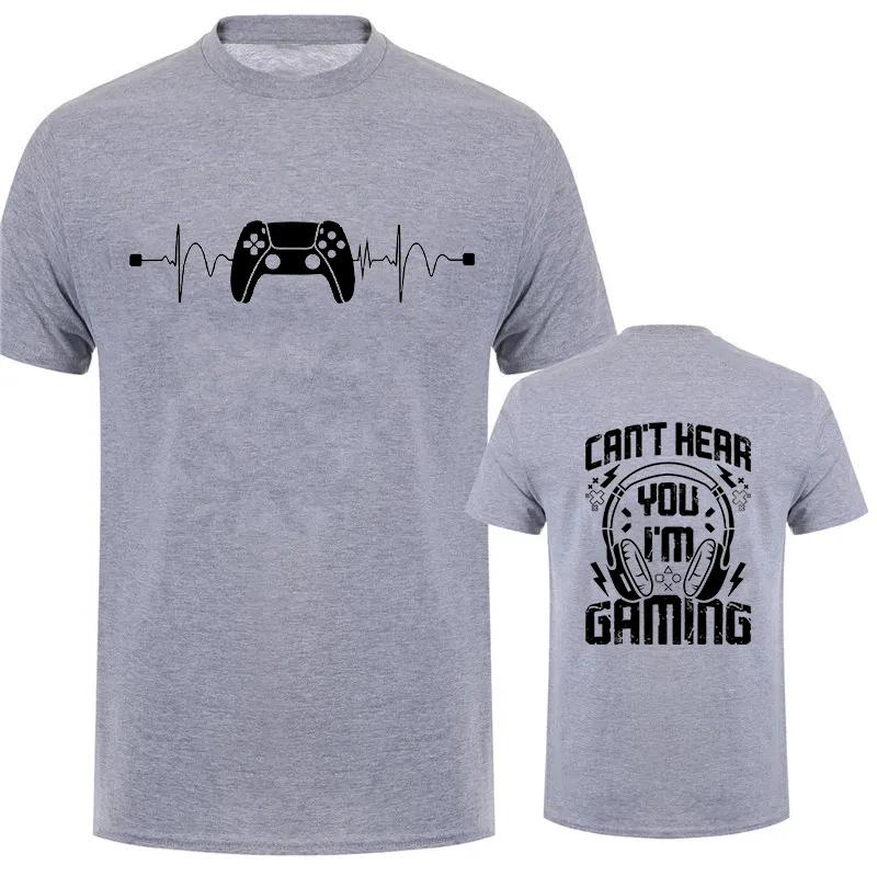 Men TShirts Cant Hear You Im Gaming Funny Video Gamer Humor Joke for Unisex TShirt Video Game Shirt Short Sleeve Tee Top