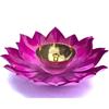 Pure Brass Lotus Flower Diya, Home Decoration Diya For Puja - Gold & Dark Pink