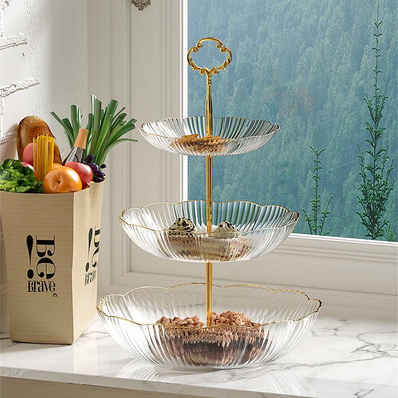 ZISIZ Floral Multi-Tier Fruit Display Plate