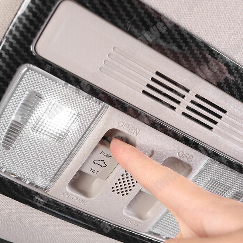 Carbon Fiber Inner Reading Light Lamp Cover Trim For Honda Civic 10th 2016 -2021
