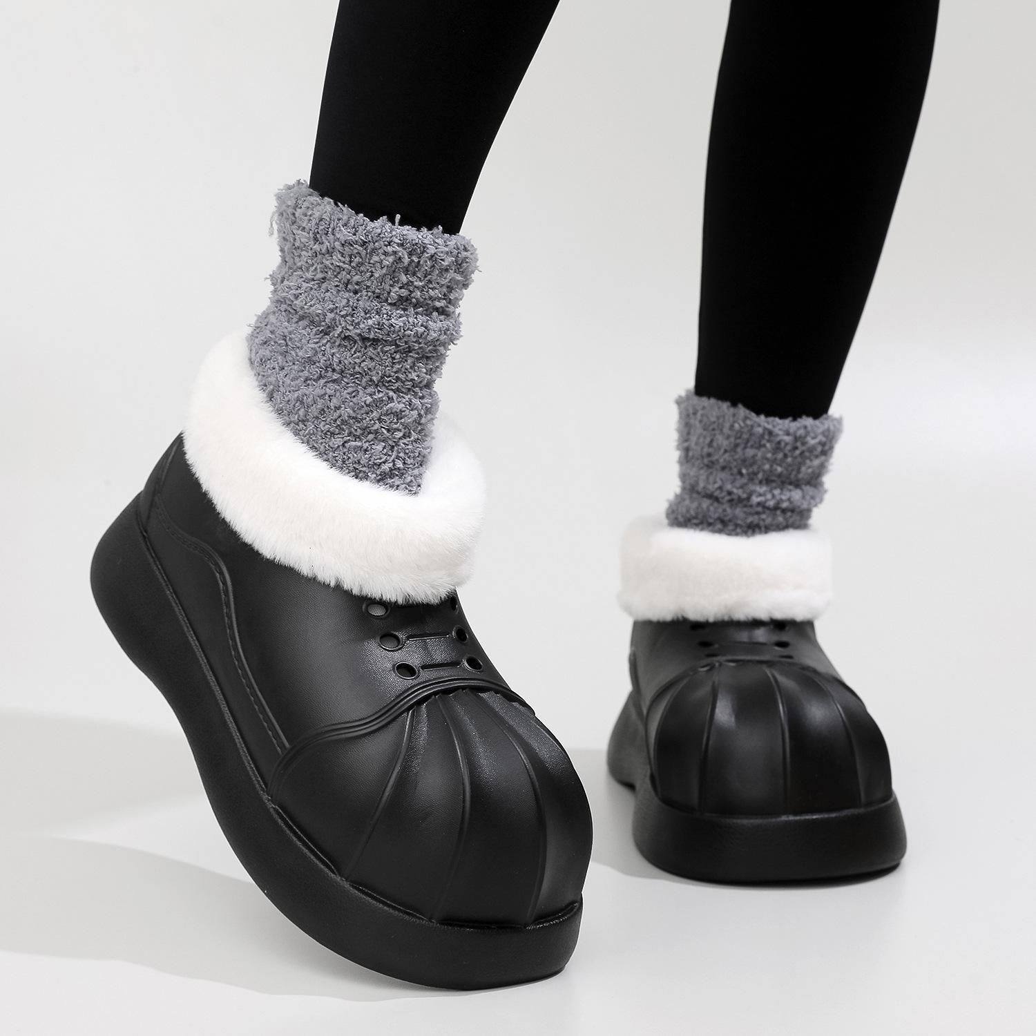 Зимние зимние ботинки на толстой подошве для женщин — фото 4