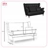 Sofa Wing Sofa Eco Leather Scandinavian Non-folding Family Meble Black