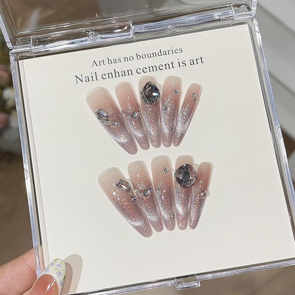 Exquisite Atmosphere and Glitter Pink Purple Cat Eyes Fine Diamonds To Make White Wear Armor