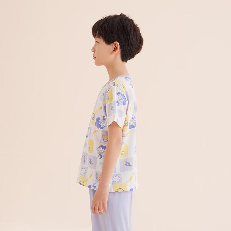 Hongdou Kids' Summer Pure Cotton Short-Sleeve Pajama Set