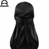 Unisex Women Men Silk Durag Turban Hat Wigs Biker Headwear Headband Hair Accessories Long Tail Straps Bandanas Silky Durags