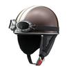 Yamaha Motor Co., Ltd. (Yamaha) Y-555 Classic Half Motorcycle Helmet with Goggles, Free Size (57-60cm), Brown & Stripe, Q7C-MRK-Y05-F64