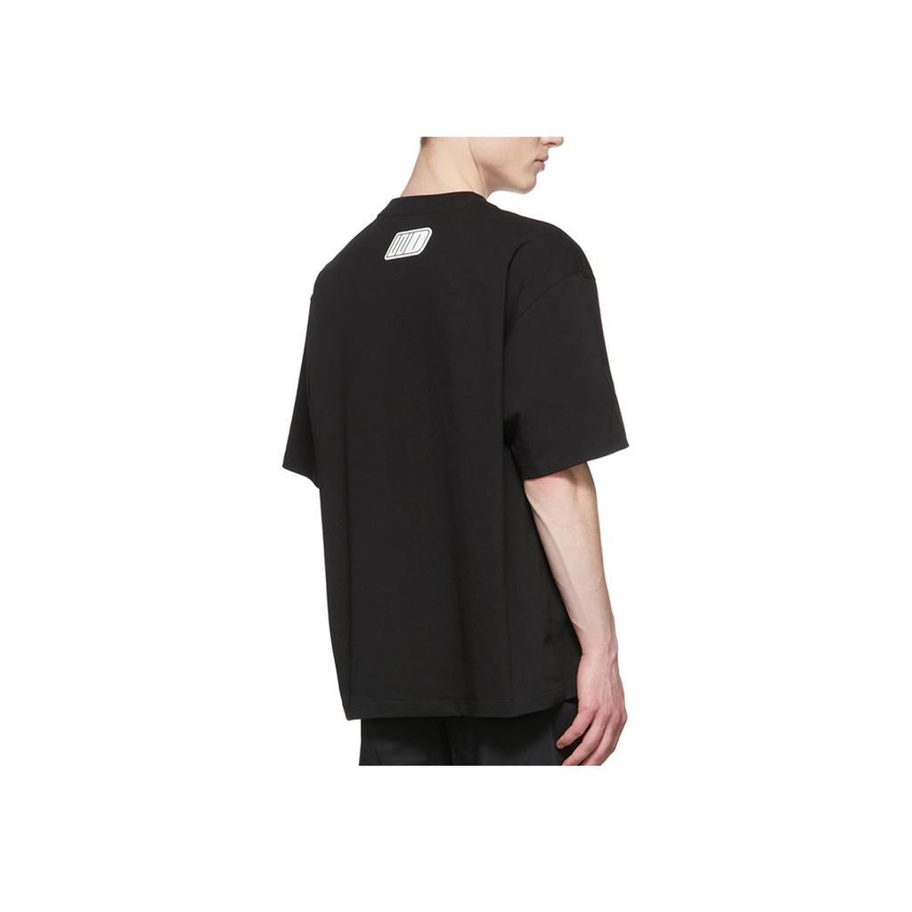 We11done Ss22 Neon Logo Print Crew Neck Short Sleeve T-Shirt Unisex T-Shirts Black WD-TT1-22-690-U-BK