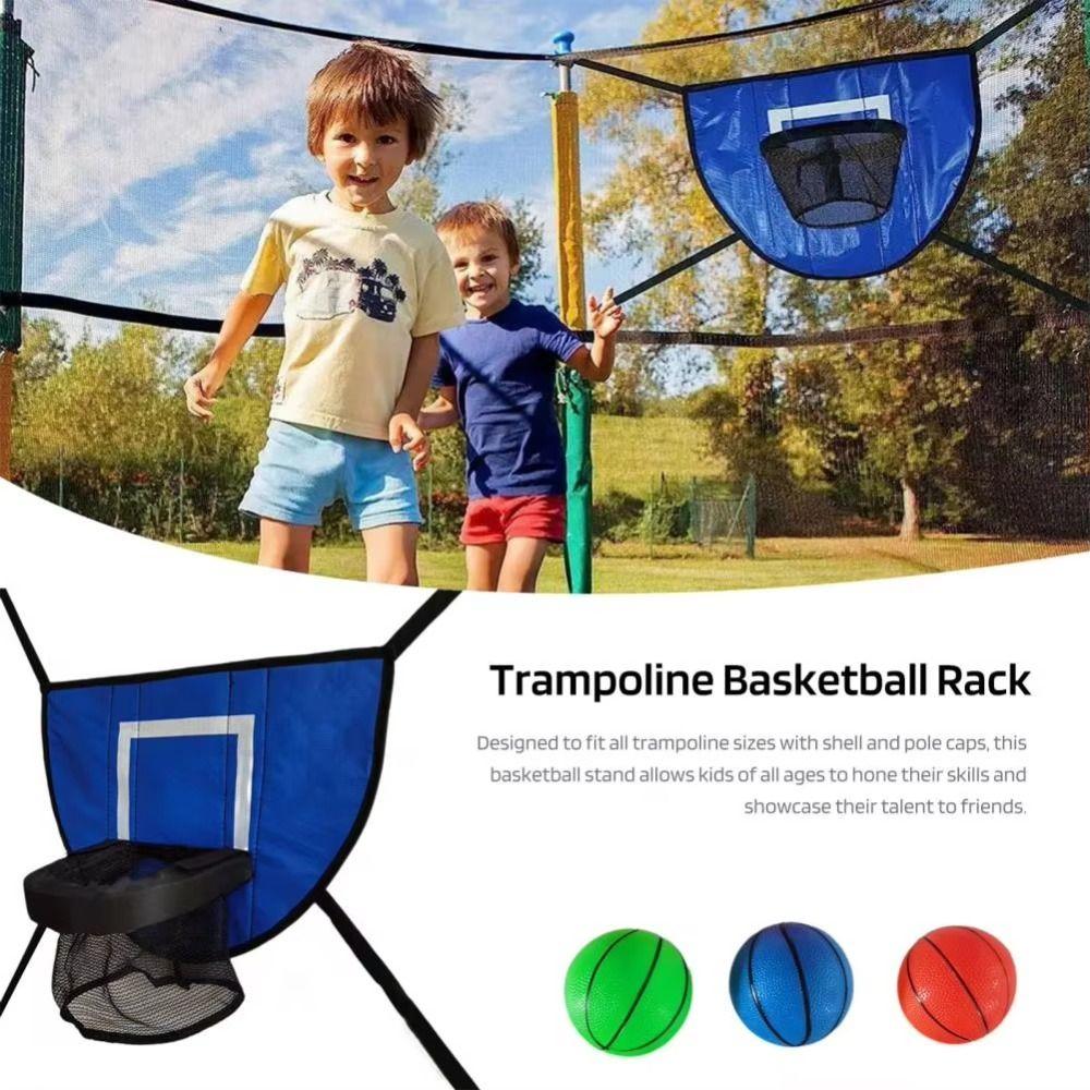 Safety Trampoline Basketball Hoop Kit Foldable Portable Basketball Hoop Toys  Indoor Outdoor